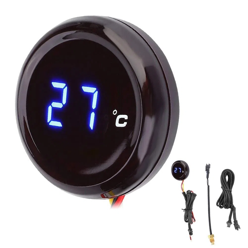 Yctze Termómetro de motocicleta, termómetro digital medidor de temperatura del agua para MT-03 / / X-R600 (Azul) for marcador de temperatura moto, reloj de temperatura agua para coche, yamah