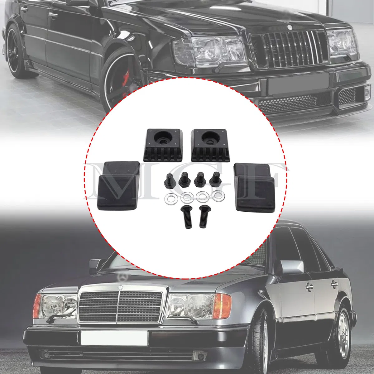 4 topes de tope para portón trasero con tornillos de repuesto compatibles con Mercedes W124 A124 C124 S124 S124 Tope para maletero de coche, cronómetro de goma A1247580144 1247580144