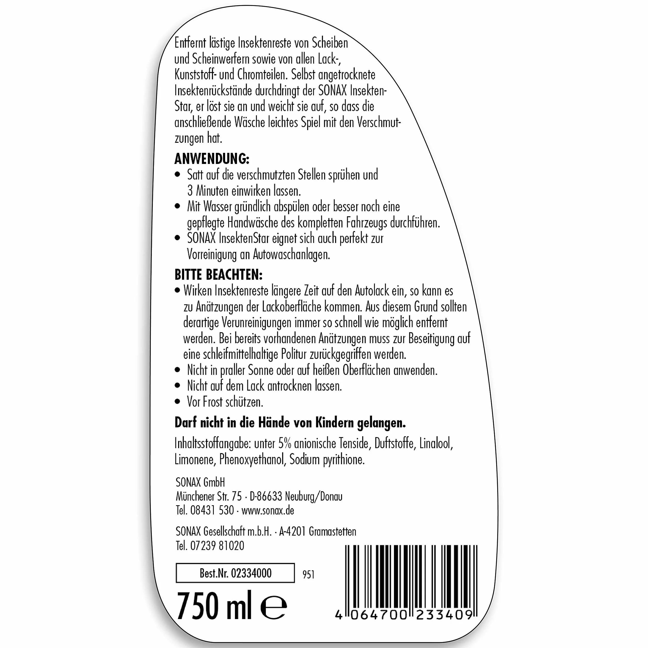 SONAX 233400 Insect Star, 750 ml