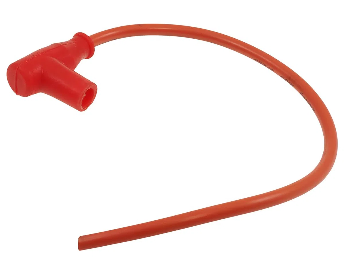 2EXTREME cable de encendido Racing con pipa roja 32 cm – cable de bujía de silicona resistente al calor – universal para scooter 50 ccm, ciclomotor, moto