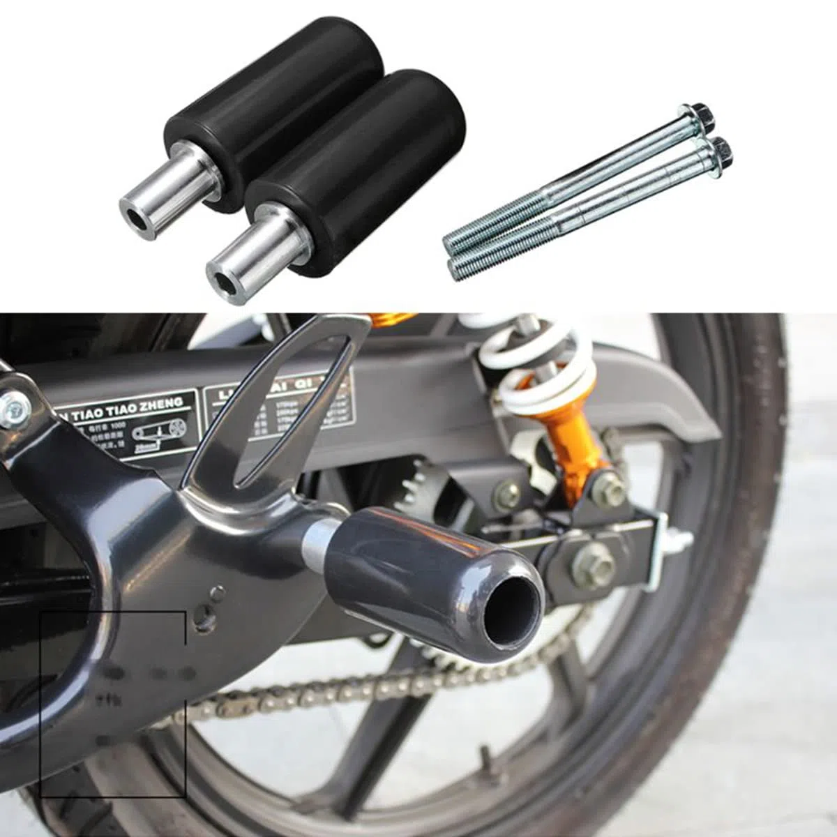Deslizadores para Moto,10 mm Universal Protector de choque para motocicleta, Topes Anticaida Moto antichoques para Honda Suzuki, piezas de reparación de motocicletas (negro)