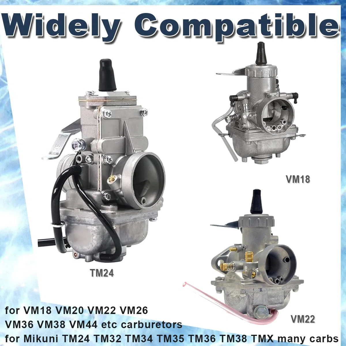 ZAMDOE 30 Piezas de Chorro Principal y Chorro Lento Kit para Mikuni VM TM TMX VM22/210 VM28/486 VM4/042 para Honda CR125R para Suzuki DR-Z125 para Suzuki RM125 para Husqvarna carburador de 2 Tiempos