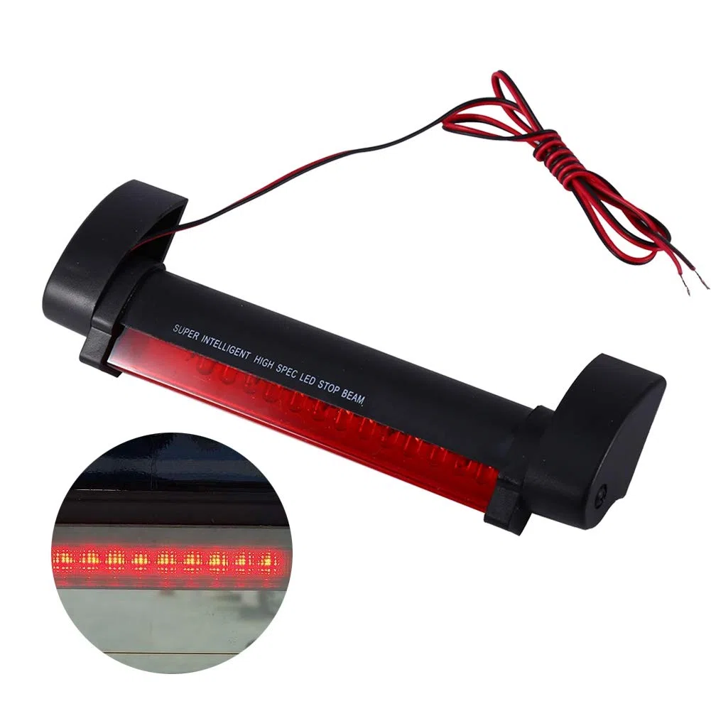 Aramox Luz de freno, 12V Universal Rojo 14 LED Tercera luz de freno trasera de autom¨®vil Luz trasera L¨¢mpara de se?ales de de parada de montaje alto