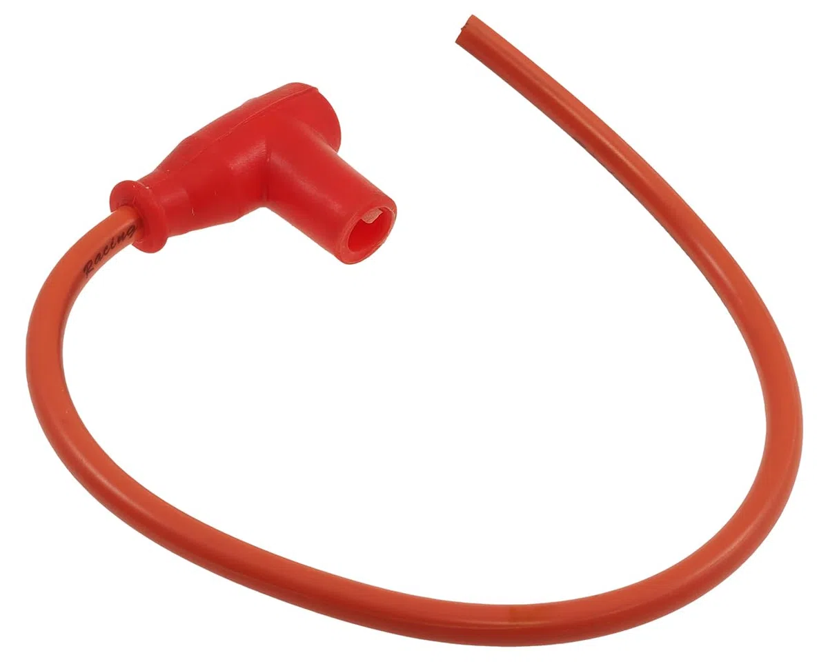 2EXTREME cable de encendido Racing con pipa roja 32 cm – cable de bujía de silicona resistente al calor – universal para scooter 50 ccm, ciclomotor, moto