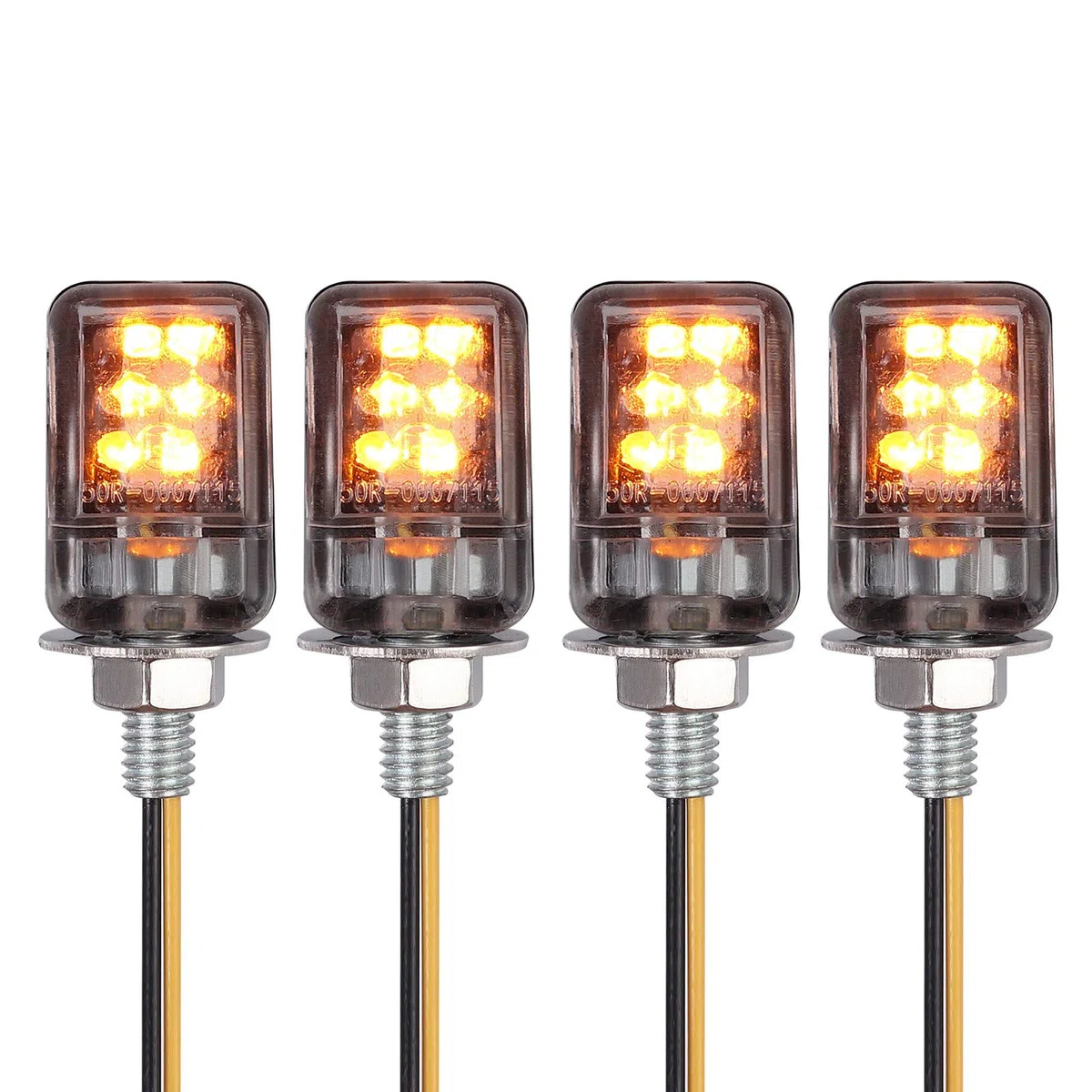 Justech Intermitentes Moto LED 4PCS Intermitentes Moto Homologados Ámba Luz de Señal de Giro E-Marcado 12V Universal 6LEDs Luz de Moto Impermeable Compatible con Motos M6