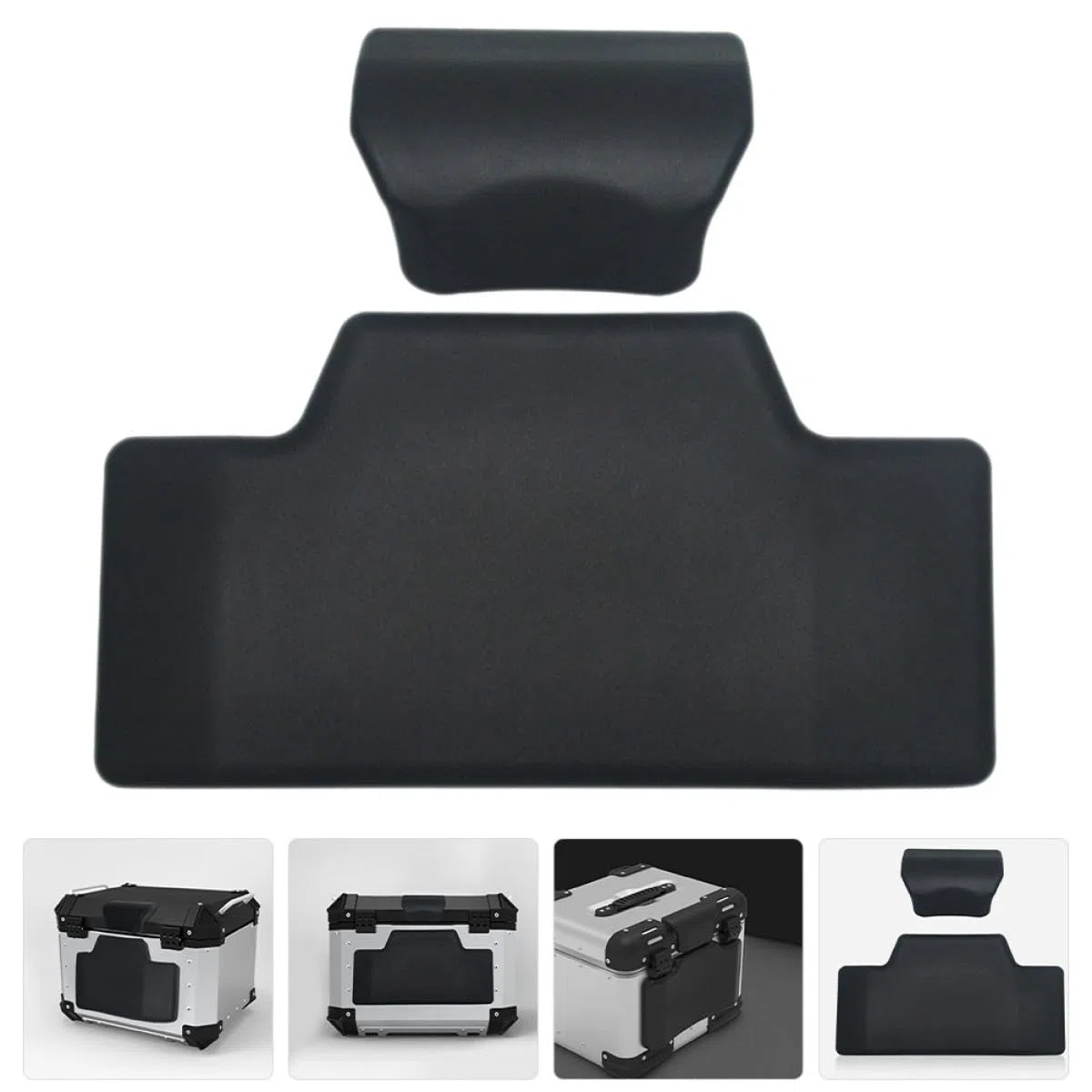 2 Piezas Almohadilla Respaldo Baúl Moto Espuma PU Antishock Cojín Trasero Cómodo Respaldo Pasajero para Motocicleta Portátil
