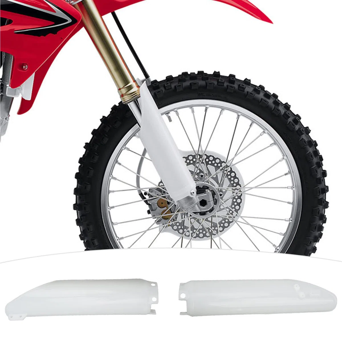 Protector de Horquilla Moto, 2 Piezas ABS Protector de Amortiguador de Horquilla de Motocicleta Reemplazo con Accesorios de Tornillos para CR125R CR250R CRF450R