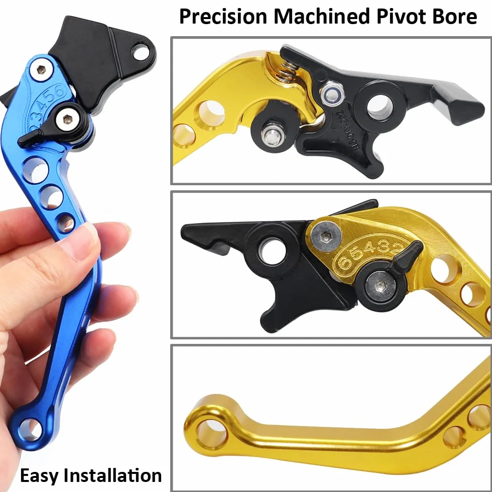 1 Par Palancas Embrague Freno de Motocicleta 22mm Manija de Palanca de Freno 7/8" CNC Aluminio Maneta de Embrague Palanca de Freno de Disco Doble Ajustable Universal Rojo