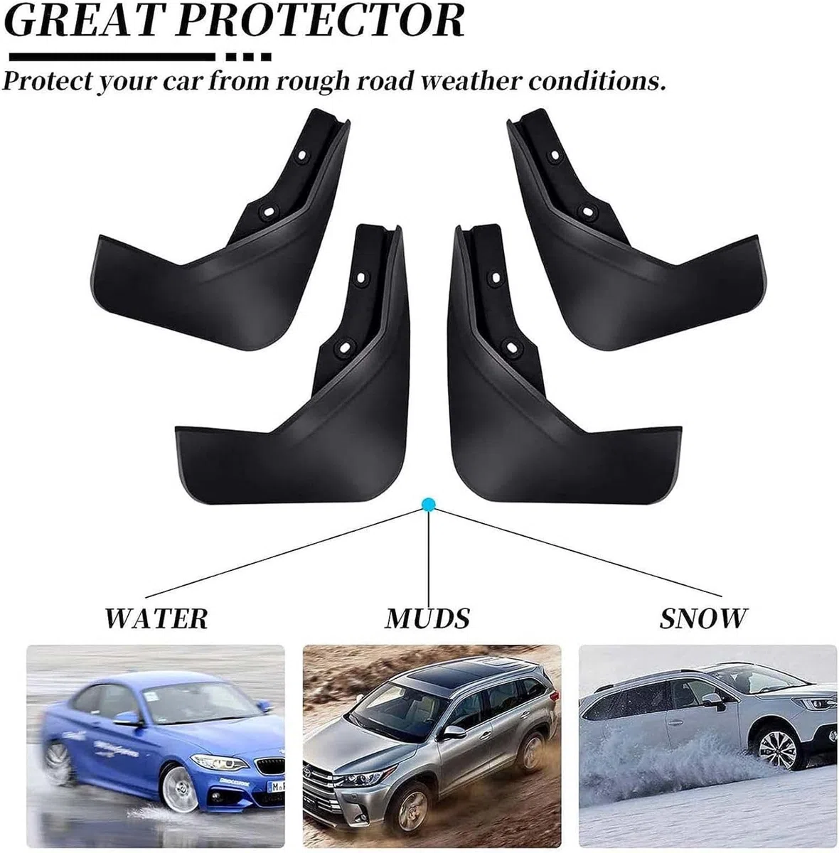 WUURAA 4 Piezas Guardabarros Coche para Ford Transit Tourneo Custom 2012-2018, Guardabarros Protección Salpicaduras Styling Accesorios