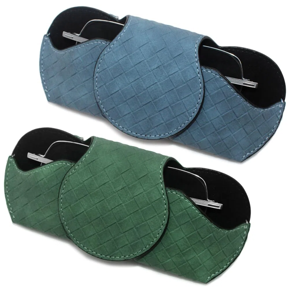 2 Soportes para Gafas de Sol para Visera de Coche, Caja organizadora de Gafas de Cuero con Clips para Visera de automóvil, Accesorios de Visera Interior automotriz