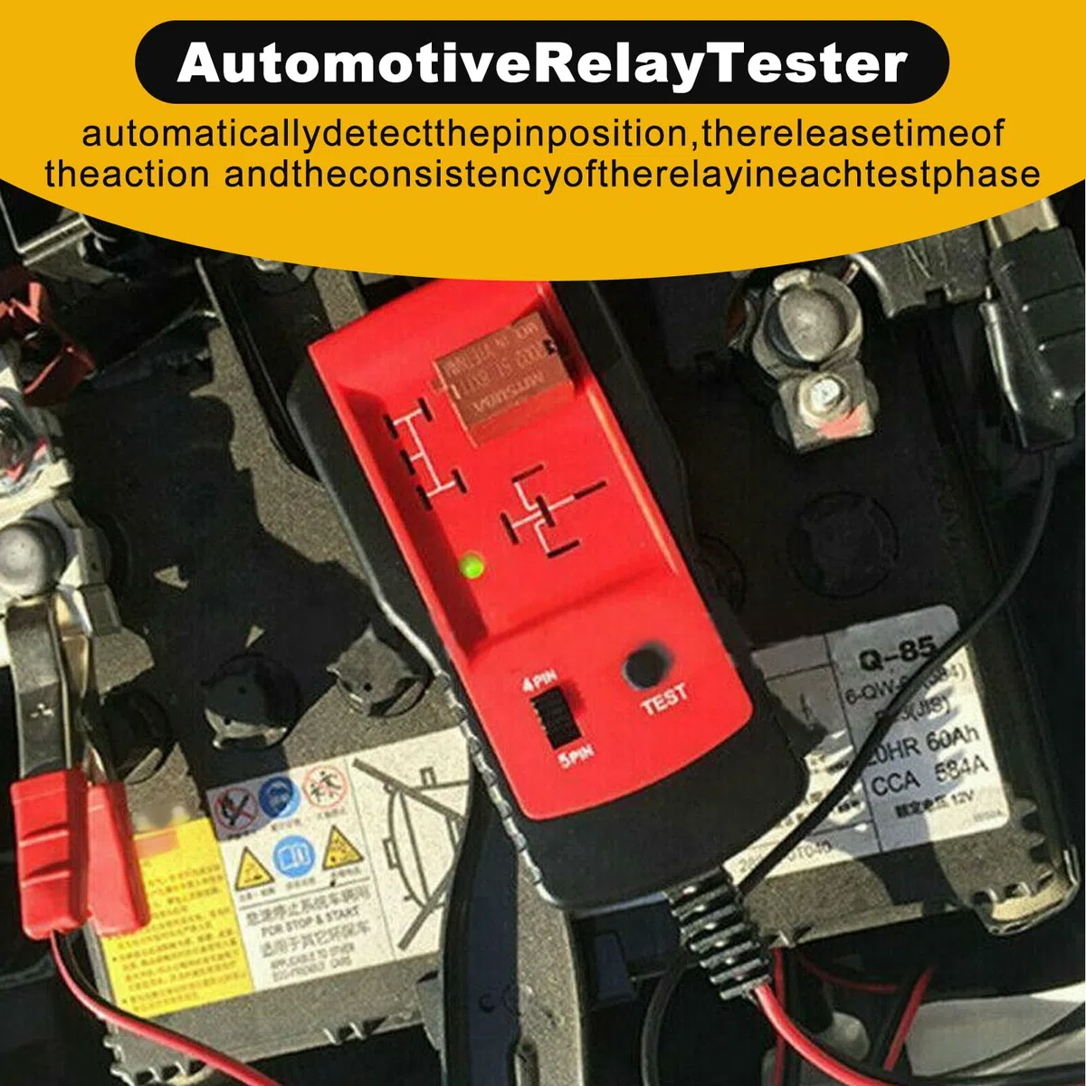 Auto Relé Probador Electrónico Auto Relé Detector Batería Coche Probador Herramienta de diagnóstico