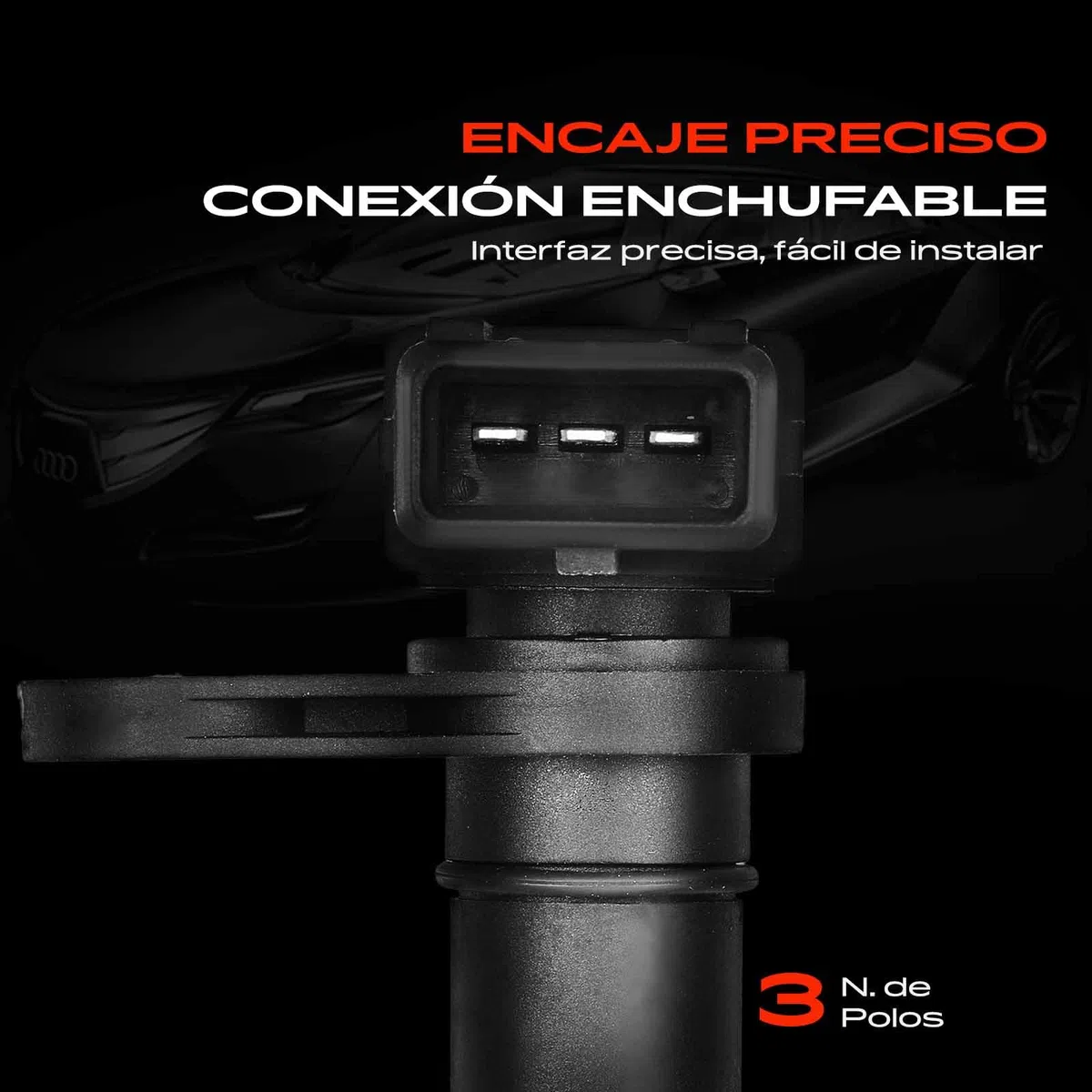 Frankberg Sensor del árbol de levas Sensor del cigüeñal 3-Polos Compatible con Rexton/Rexton II GAbajo Stavic Rexton W/Rexton Kyron Rodius Replace# 6651533028