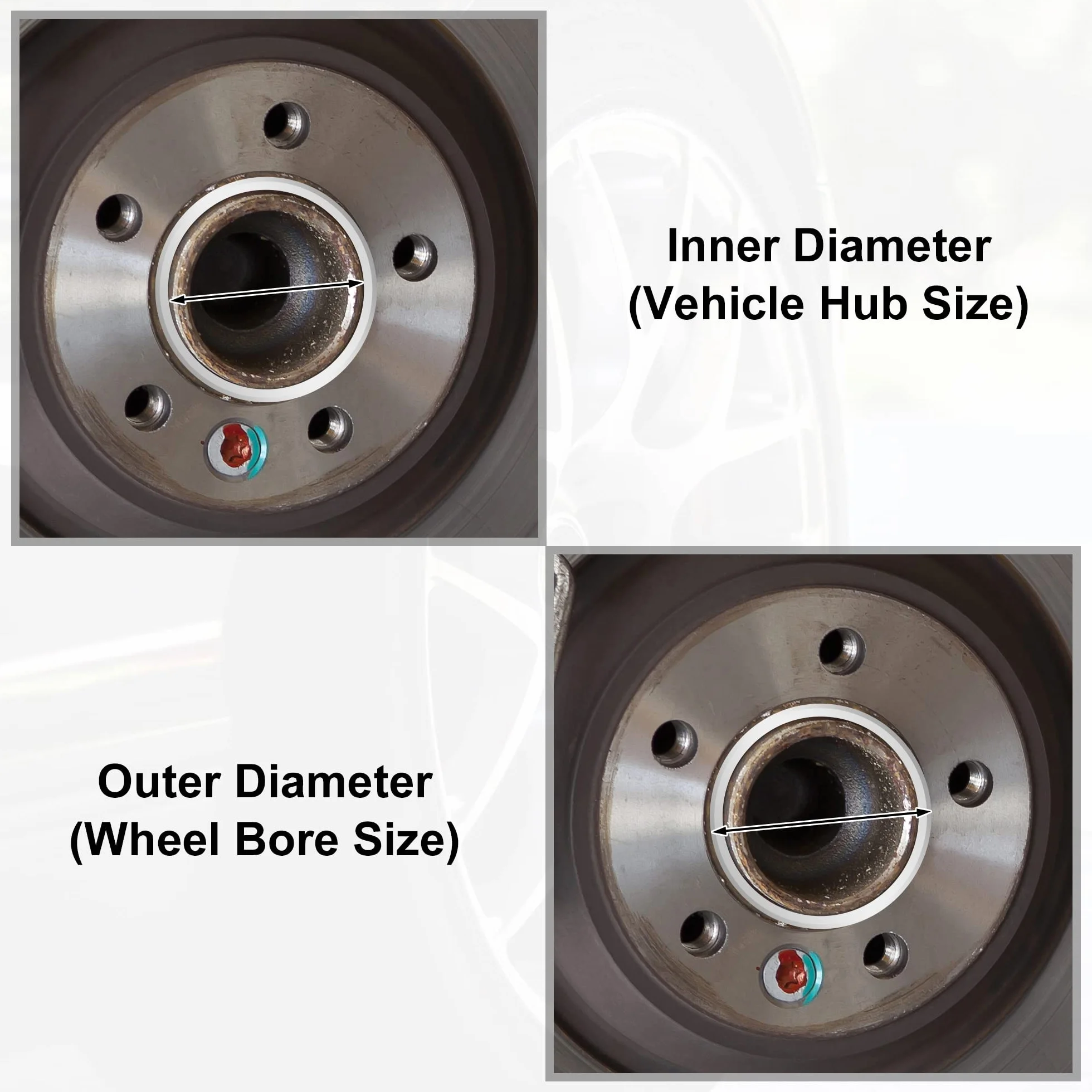A ABSOPRO 4uds OD 74,1mm a ID 71,1mm Aluminio Aleación Coche Auto Concentrador Céntricos Anillos Centrales