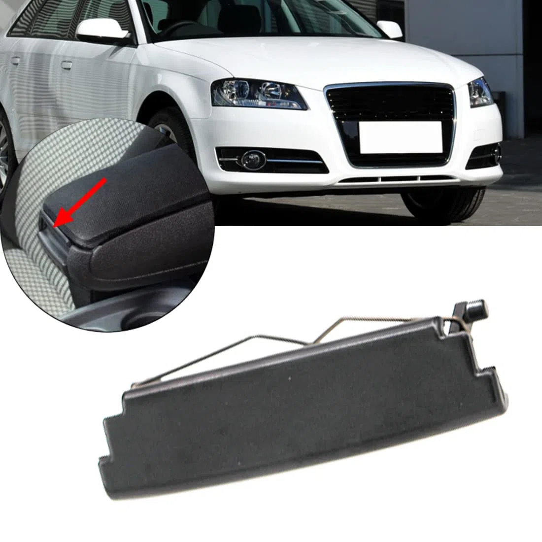 1 Uds Tapa de plástico para consola central cubierta de reposabrazos de coche cierre de clip pestillo para Audi A3 8P 2003-2012