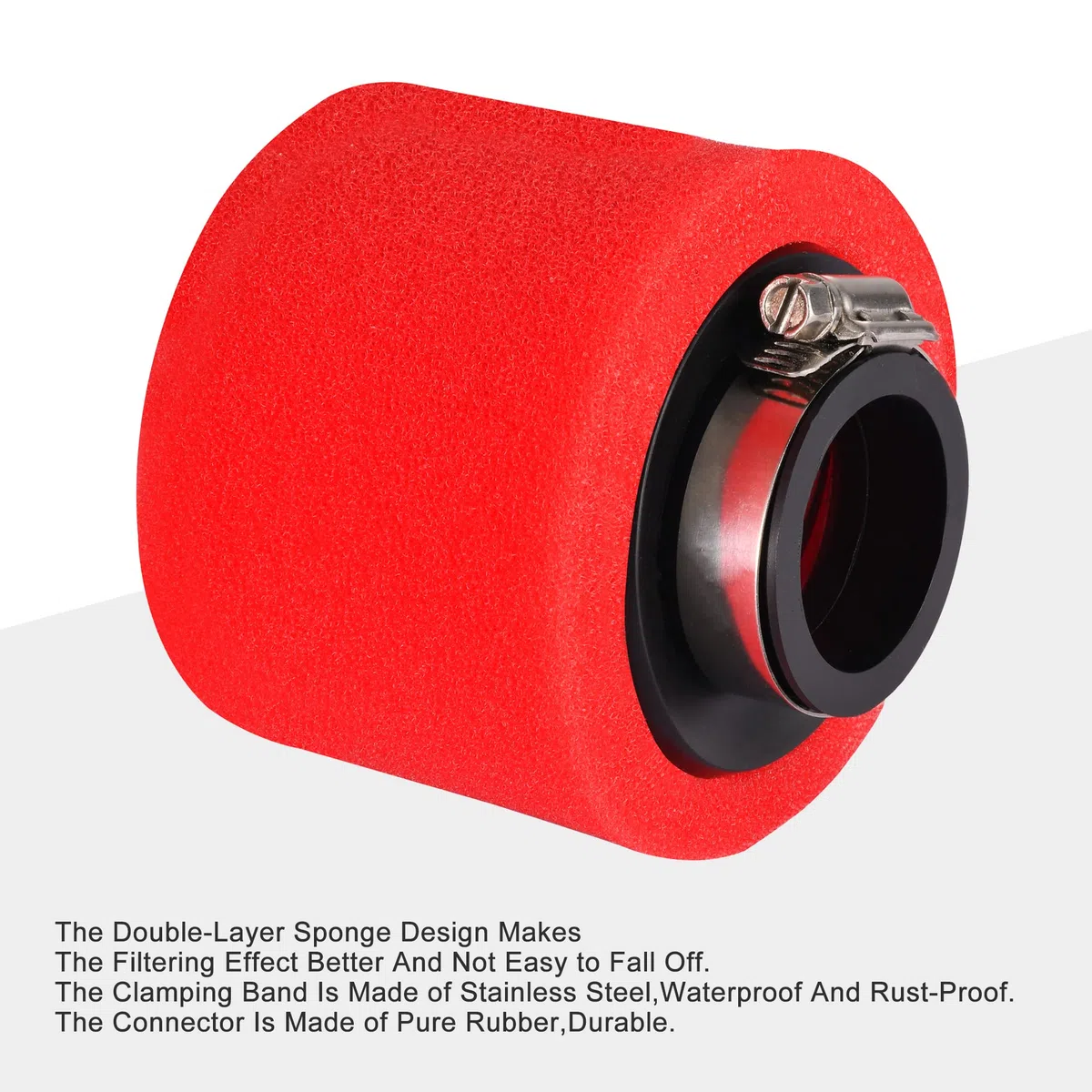 GOOFIT Filtro Aire Esponja Moto 39mm Vertical Universal Pit Bike reemplazo para 49cc 50cc 70cc 90cc 110cc 125cc Motocross Pocket Bike Scooter Quad Rojo