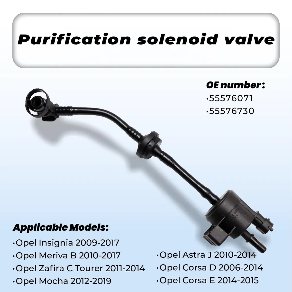 Válvula Magnética para Válvula Purga Combustible Válvula Ventilación Tanque Vapor Repuesto con Opel Astra J Corsa D, E, Insignia, Meriva B, Mokka, Zafira C 55576730 55576071