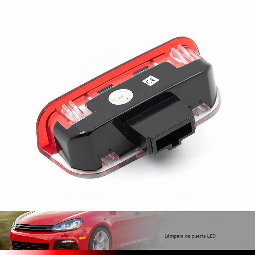 Luces LED Blancas/Rojas para Umbral de Puerta VW Golf MK5 MK6 T-iguan P-assat B6 B7 EOS S-haran J-etta Superb, Luz de Cortesía con Aviso Trasero, CAN-Bus, Arnés Incluido, 2 Unidades