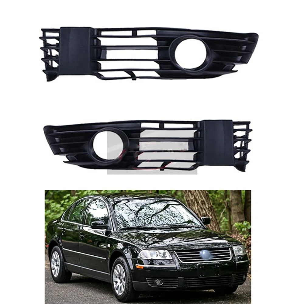 Compatible con plataforma VW Passat B5.5 2001-2002 2003 2004 2005 Rejilla de ventilación lateral del lado del conductor para parachoques delantero y parte inferior de la cubierta de la luz antiniebla