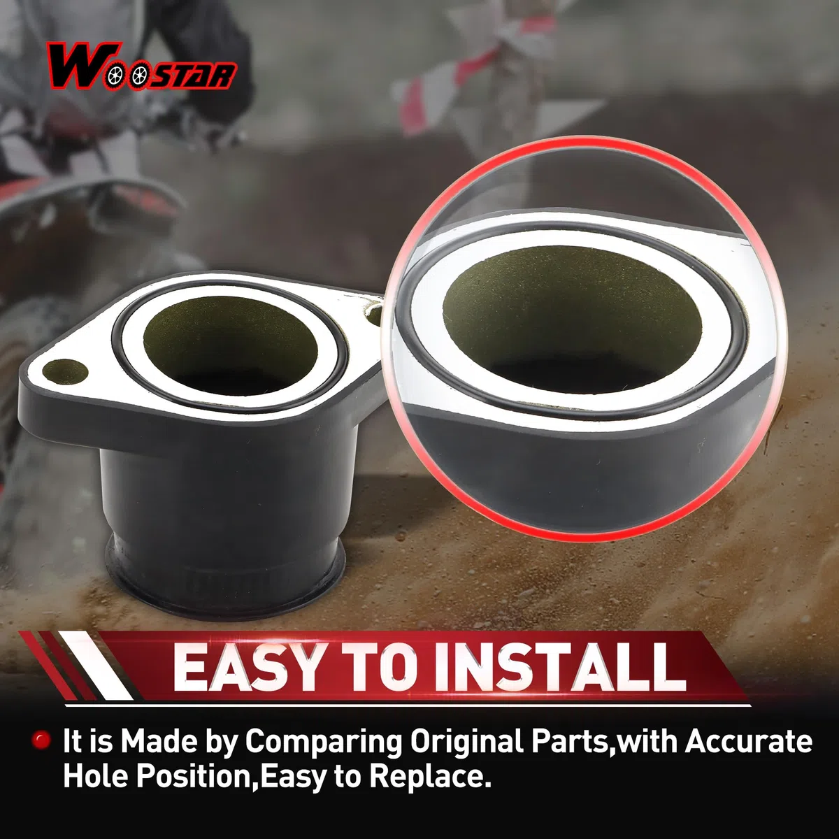 WOOSTAR Carburador Tubo Colector de Admisión Reemplazo para Grizzly Kodiak Wolverine YFM 400 450 2000-2014 ATV OEM #5GH-13586-00
