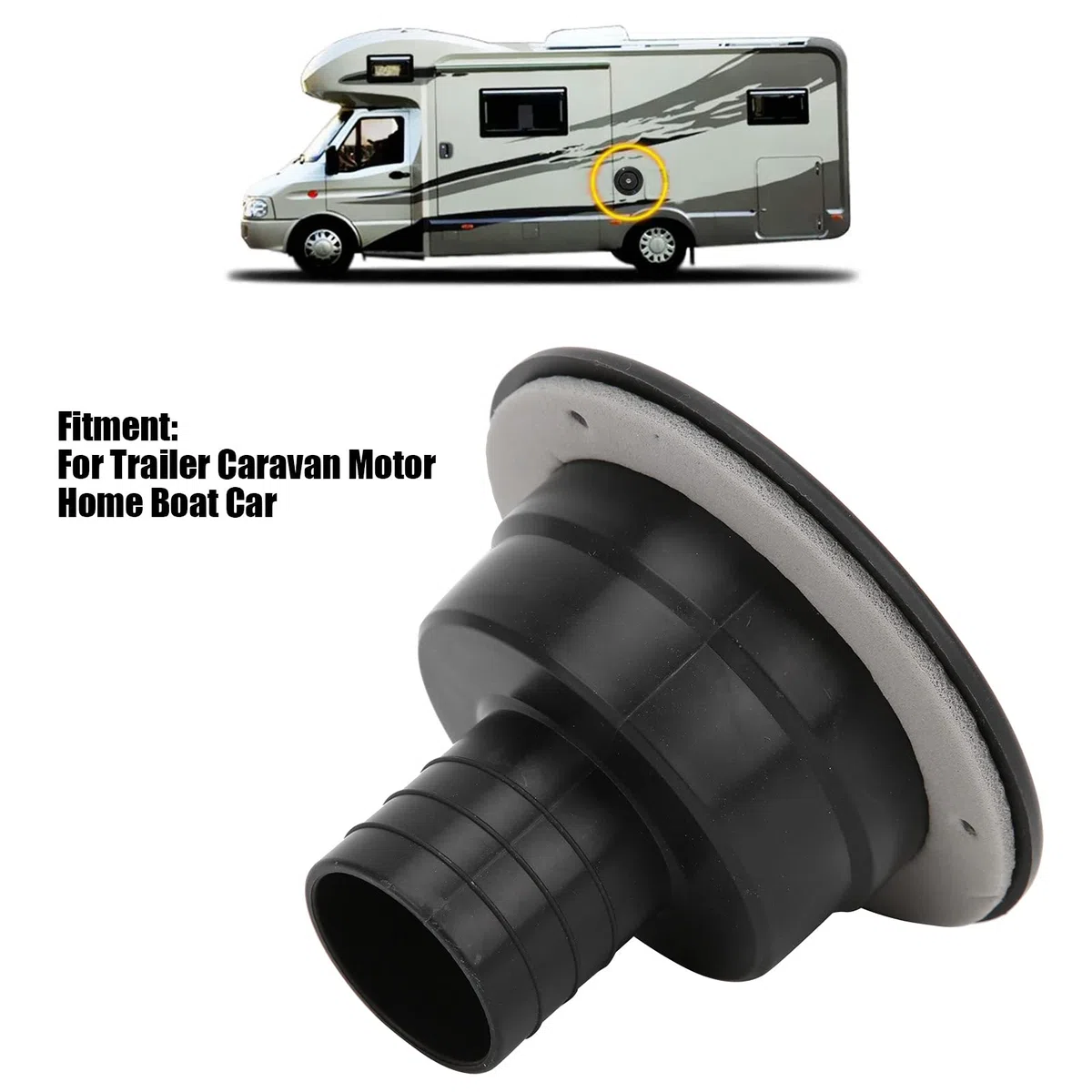 Tapa del Tanque de Agua,Adaptador de Llenado de Agua para Autocaravana, Entrada de Agua de RV con Cerradura, con 2 Llaves para Remolque Barco Caravana Camping, Autocaravana(Negro)