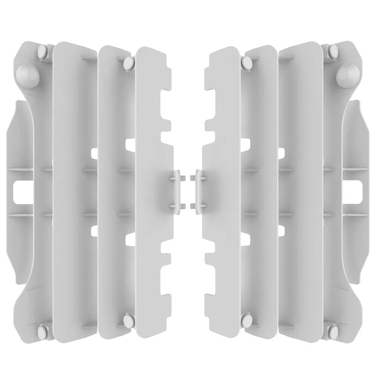POLISPORT 8458100001 - Juego de protectores de radiador fabricado en polipropileno resistente y duradero sin herrajes compatible con motocicletas Yamaha en color blanco