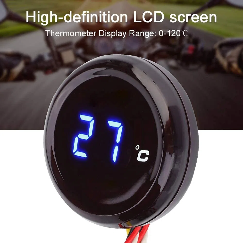 Yctze Termómetro de motocicleta, termómetro digital medidor de temperatura del agua para MT-03 / / X-R600 (Azul) for marcador de temperatura moto, reloj de temperatura agua para coche, yamah