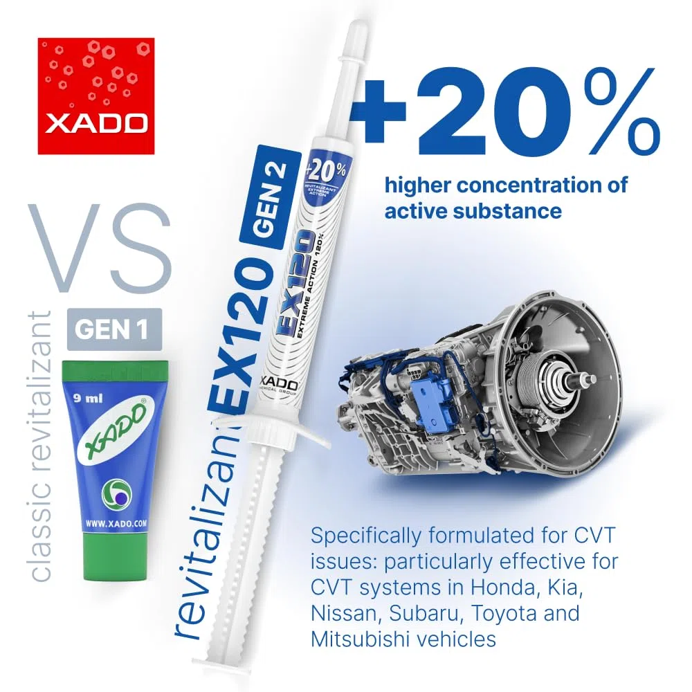 XADO EX120 - Tratamiento de transmisión automática para CVT y otros tipos de caja de cambios, aditivo y protector ATF, reduce la adherencia, el estremecimiento y el deslizamiento