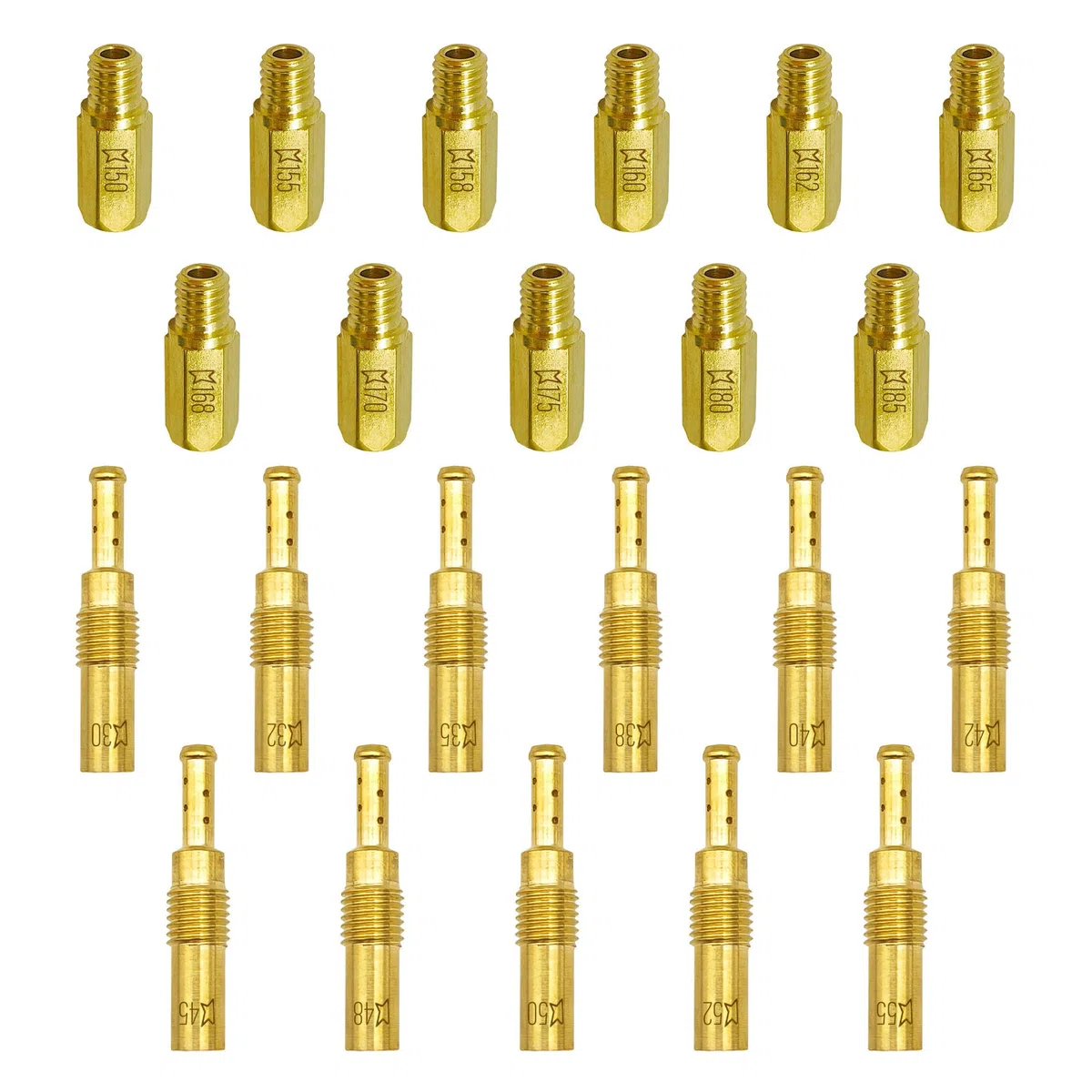 Kit de chorro de carburador para Nibbi Keihin FCR FCR-MX PJ PE PWK PWM 99101-357 N424-21, 22 piezas (#150 - #185)