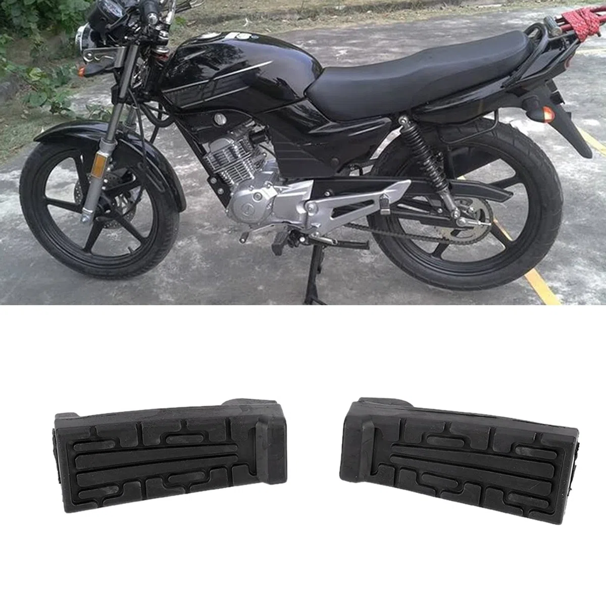 Pedales de Goma con Clavijas Delanteras YBR 125, Alta Dureza y Gran Estabilidad, Fácil de Instalar, Aptos para Pedal Delantero de Motocicleta
