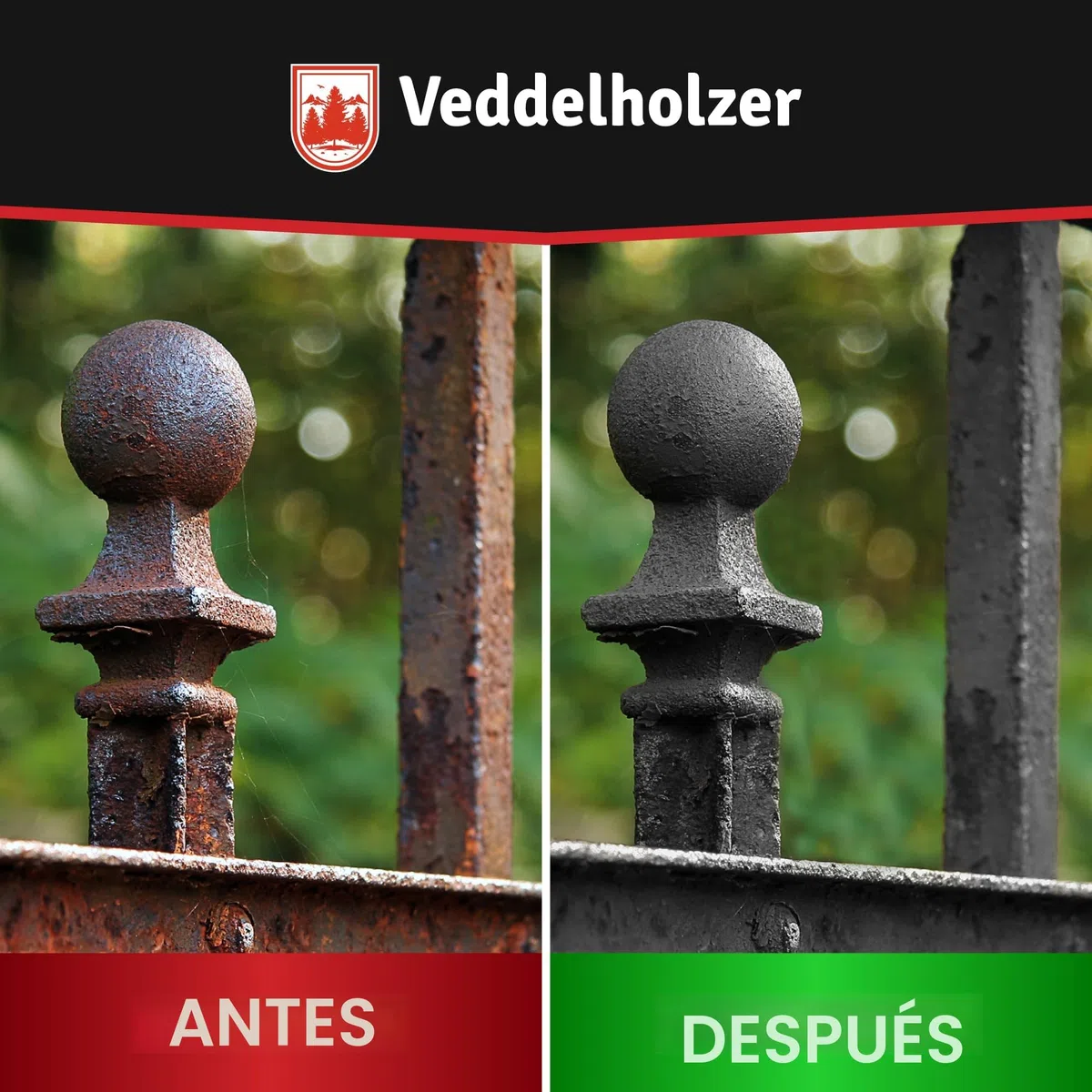 Veddelholzer Premium 500 ml Rostumwandler Gel Set incluye fieltro abrasivo y cepillo. Desengrasante de óxido, anticorrosivo, eliminador de óxido para metal, coche, moto, bicicleta, etc. Alternativa