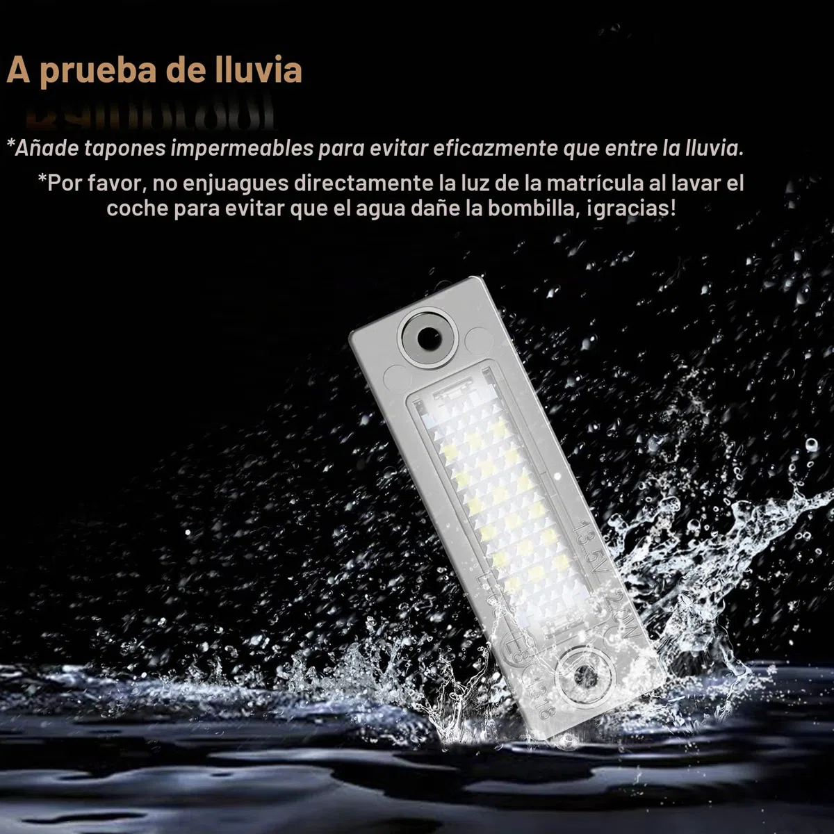 WinPower LED Luces matrícula Lámpara Numero plato 6000K Blanco Compatible con Passat B5.5/B6 Caddy MK3 Golf5 plus Jetta/Syncro MK5 Transporter T5 Touran1 Superb1 3U B5 etc., 2Pcs