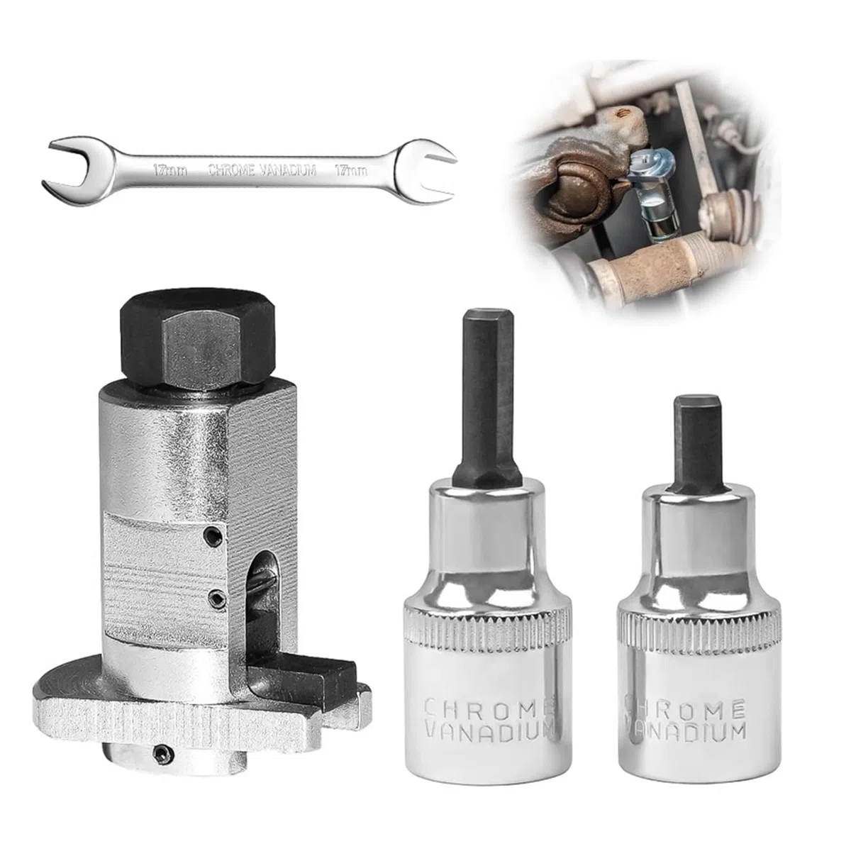 VOBOR 4 Piezas Amortiguadores Auto Kit, Herramienta de Extracción de Amortiguadores Hidráulicos, Herramienta de Extracción de Chasis de Coche Universal para Mantenimiento Y ReparacióN de AutomóViles