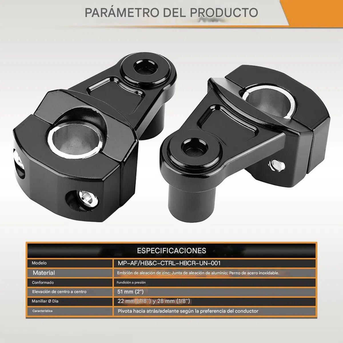 Elevador De Manillar Para Motocross | Elevadores de Montaje con Abrazadera para Manillar,Componentes Y Accesorios Antivibración Para Conducción Invernal Moto Todo Terreno Y Crucero