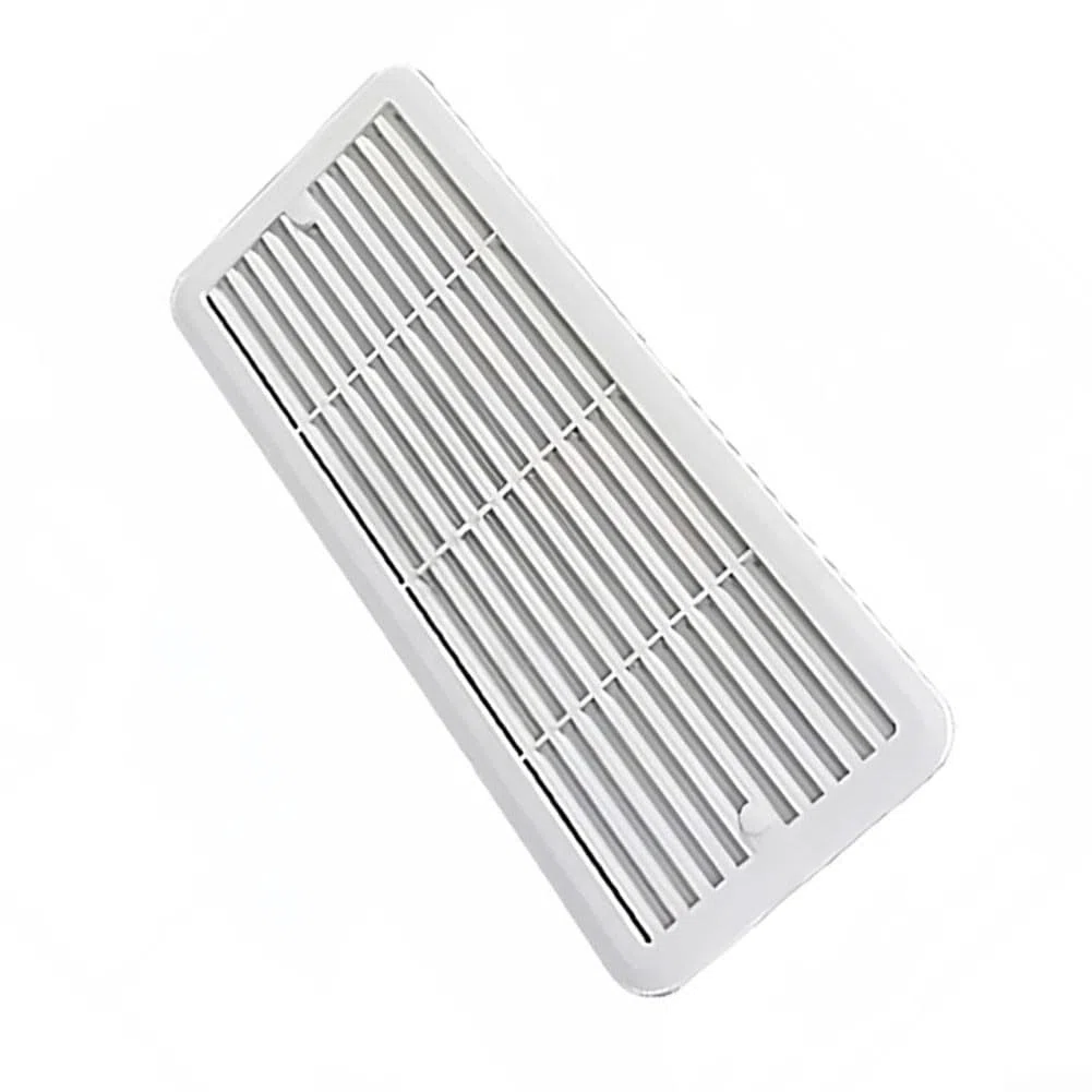 Rejilla de montaje de ventilación de refrigerador para Thetford 62445480 483 x 186 mm, material ABS blanco y negro para sistema de refrigeración de caravana, autocaravana RV (blanco)