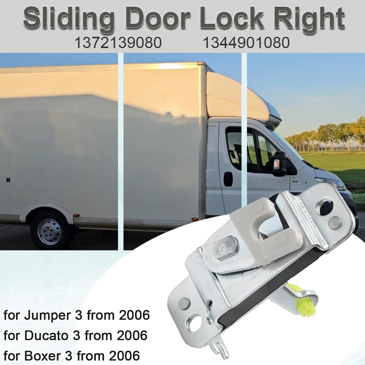 ZAMDOE 1372139080 Cerradura de Puerta para Jumper Ducato Boxer 3 (a Partir de 2006) Cerradura de Puerta Corredera Lateral Derecha 1344901080, 8726.T9, 8223025, 27-0258