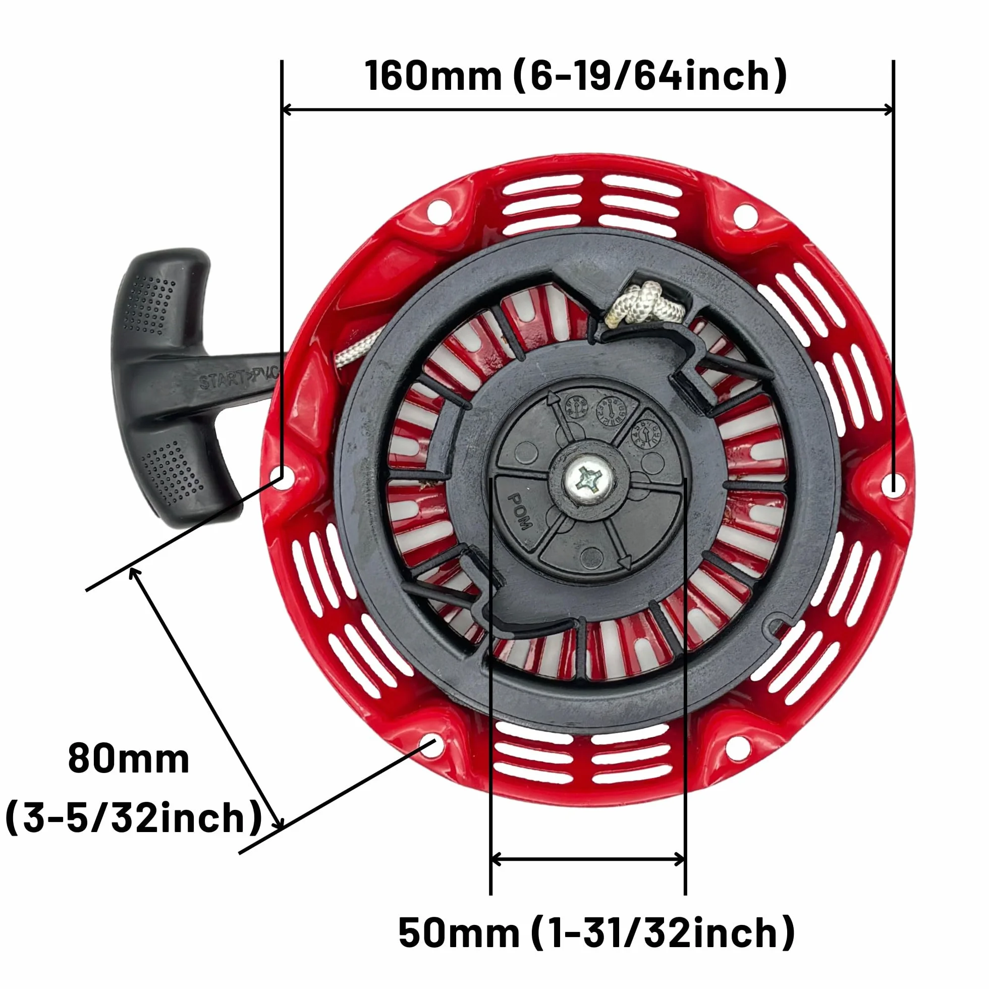 Lanzador GX160 Seilzugstarter para Honda GX200 GX120 Pull Cord Replacement Red 28400-ZH8-023ZB 28400-Z0T-003ZB 28400-Z4M-305ZB