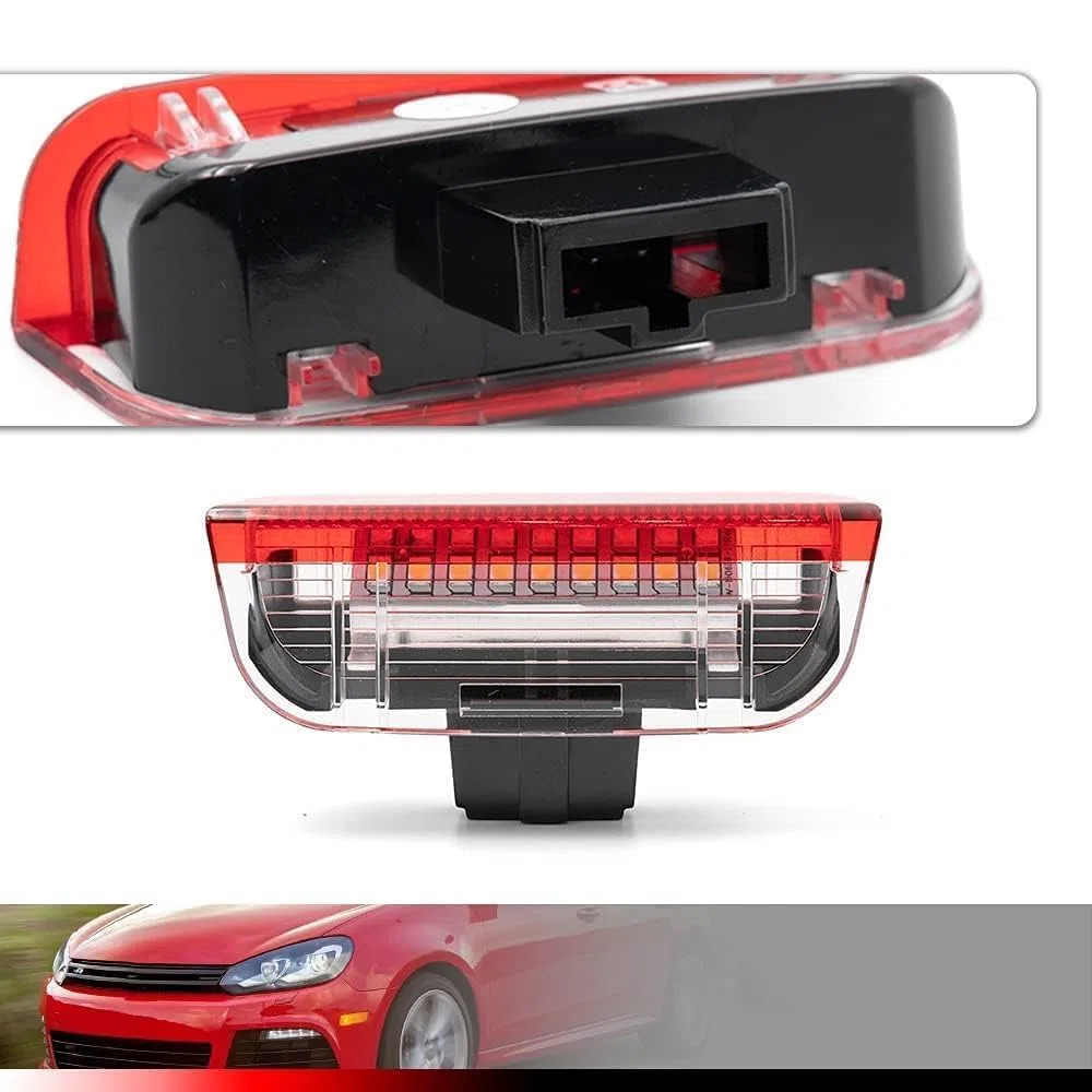Luces LED Blancas/Rojas para Umbral de Puerta VW Golf MK5 MK6 T-iguan P-assat B6 B7 EOS S-haran J-etta Superb, Luz de Cortesía con Aviso Trasero, CAN-Bus, Arnés Incluido, 2 Unidades