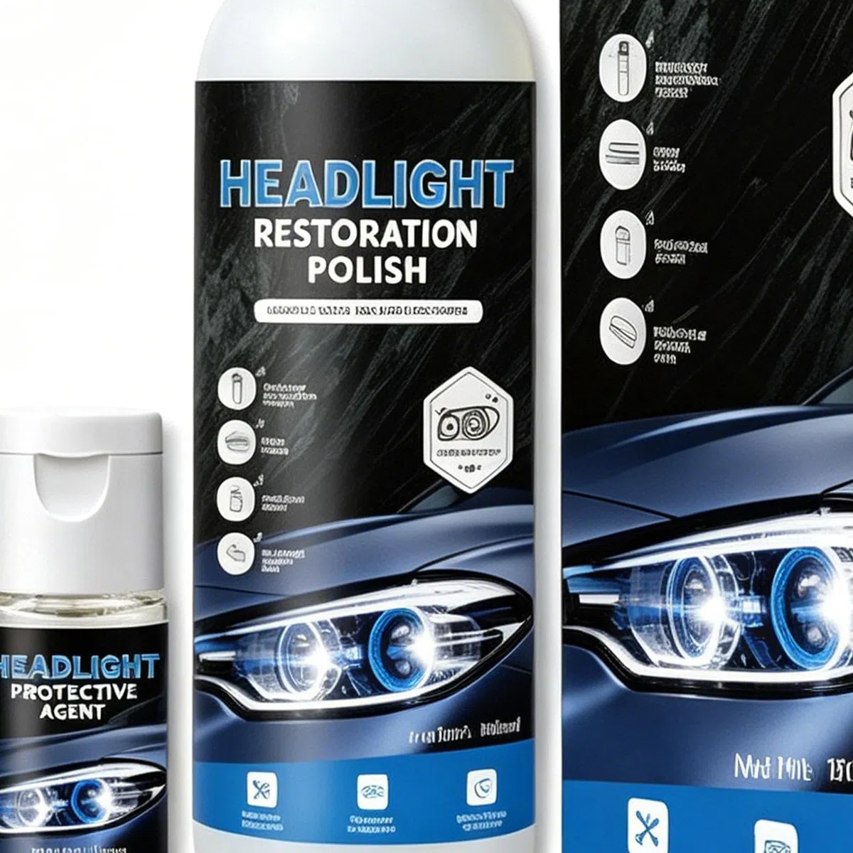 Restaurador De Faros De Coche - Solución Protectora Solar De Larga Duración | Líquido Limpiador De Faros Automotriz | para Conductores Expertos Y Principiantes, Uso En Taller, Desplazamientos