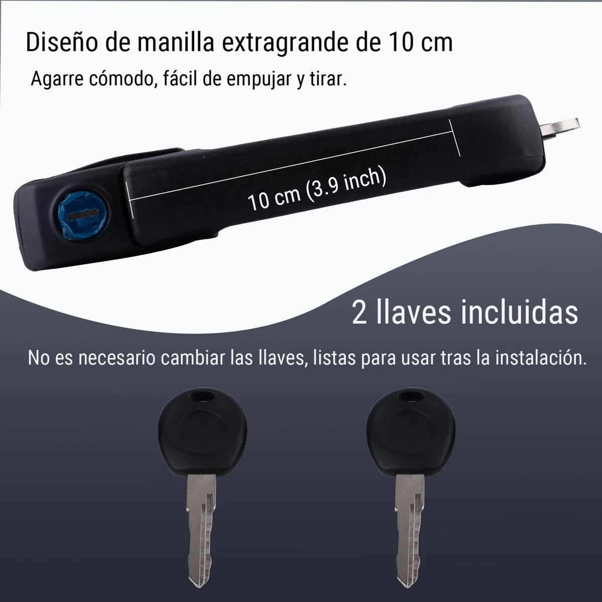 Manijas Exteriores Puerta Izquierda 1H0837207 Compatible con VW Golf 3 (1991-1997), Vento, Cabriolet | Juego de 1 Manijas Exteriores de Reemplazo para Lado Izquierdo