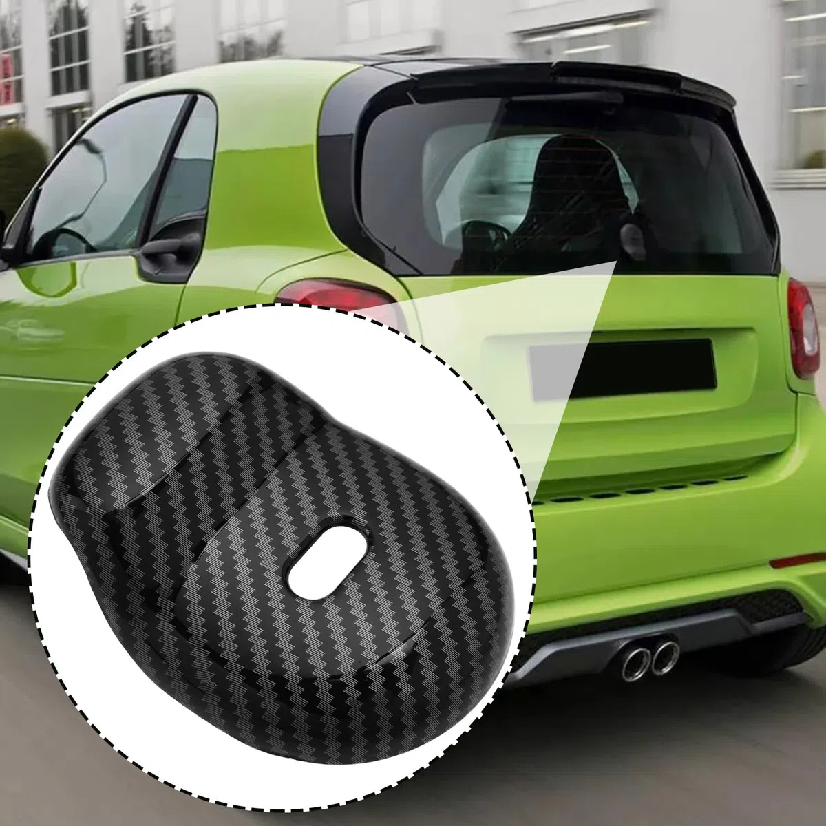 EMSea Cubierta de Manija de Puerta Trasera de Fibra de Carbono Compatible con Smart 453 ForTwo