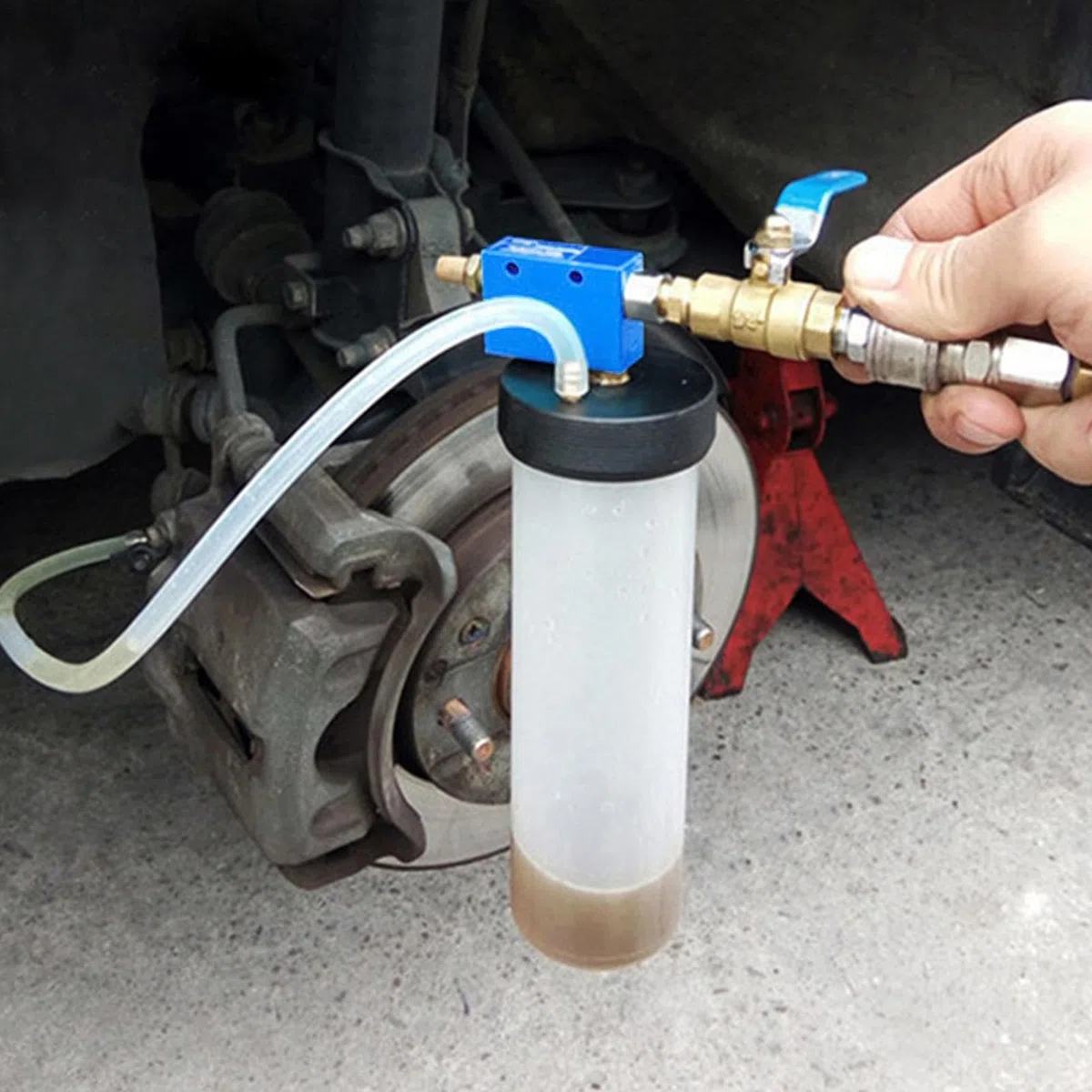 Extractor de fluidos automotrices - Purgador de frenos universal, evacuador neumático | Para coches, motocicletas, camiones, RV, SUV, bomba de cambio de, mantenimiento al vacío, tanque de succi
