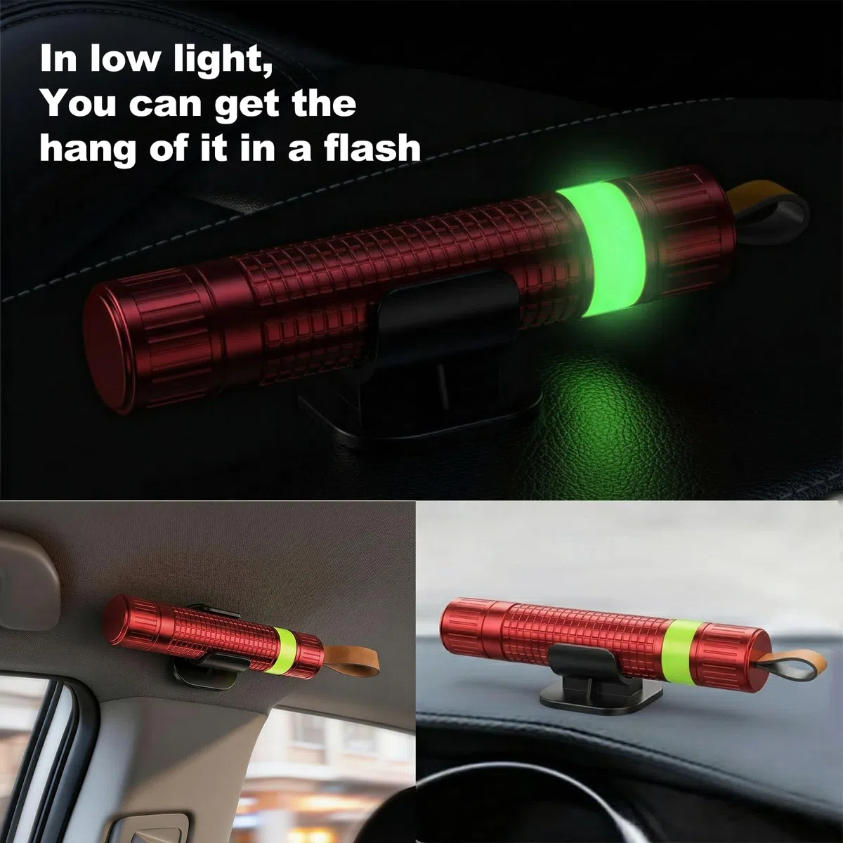 Carehabi Martillo Rompe Cristales Coche 2 en 1, Pack de 3 Martillo de Emergencia con Punta de Tungsteno & Reflector, Herramienta Rompe Cristales y Cinturones de Aluminio