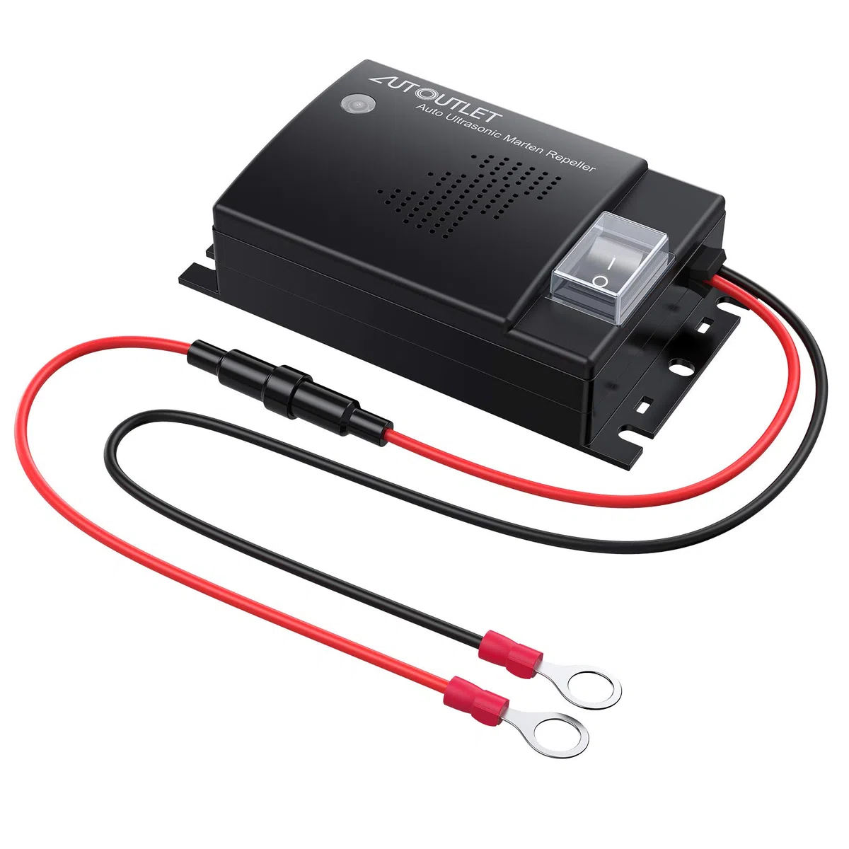 AUTOUTLET Repelente de Ratas Ultrasonico Coche, DC 12V, Sonidos Ultrasónicos Marten Defense Marten Protección Accesorios para Vehículos con Luces Indicadoras de Trabajo, Línea de Extensión 50cm
