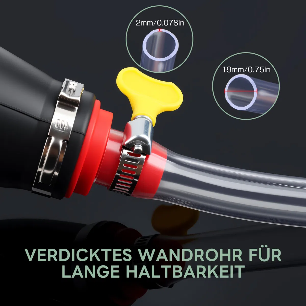 Aspirador manual XL con bomba de vacío, tubo de aspiración resistente al combustible de 2,5 m, para transferir aceite, diésel, gasolina y agua
