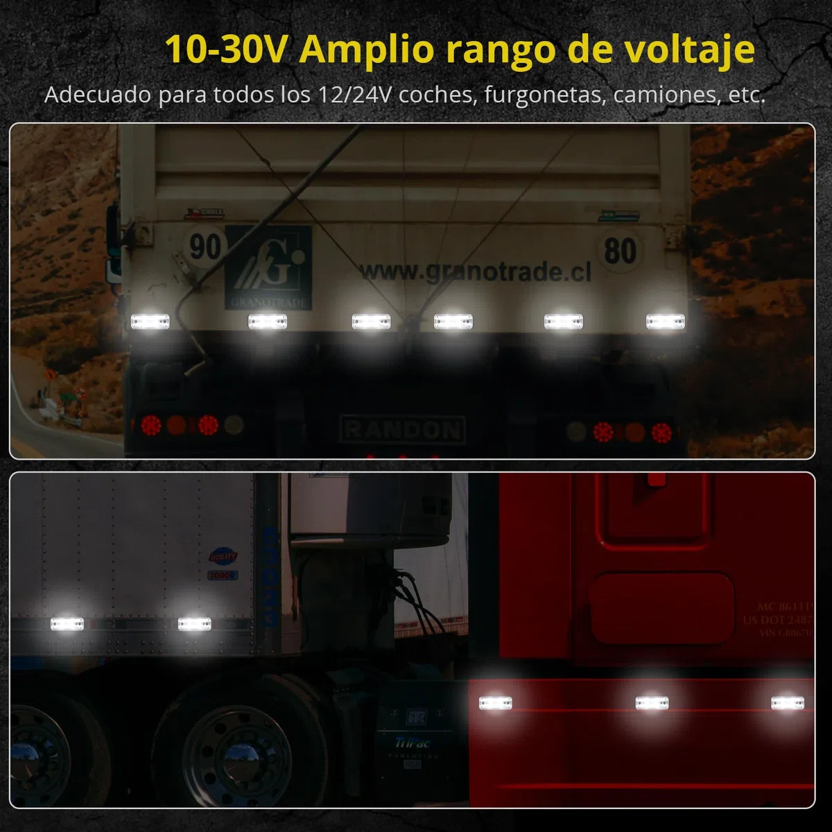 PROZOR 4 Pcs Luces Laterales Luces de Posición LED con Certificación E-mark 12/24V Luces de Advertencia Impermeable IP67 para Motos, Coches, Camiones-Blanco
