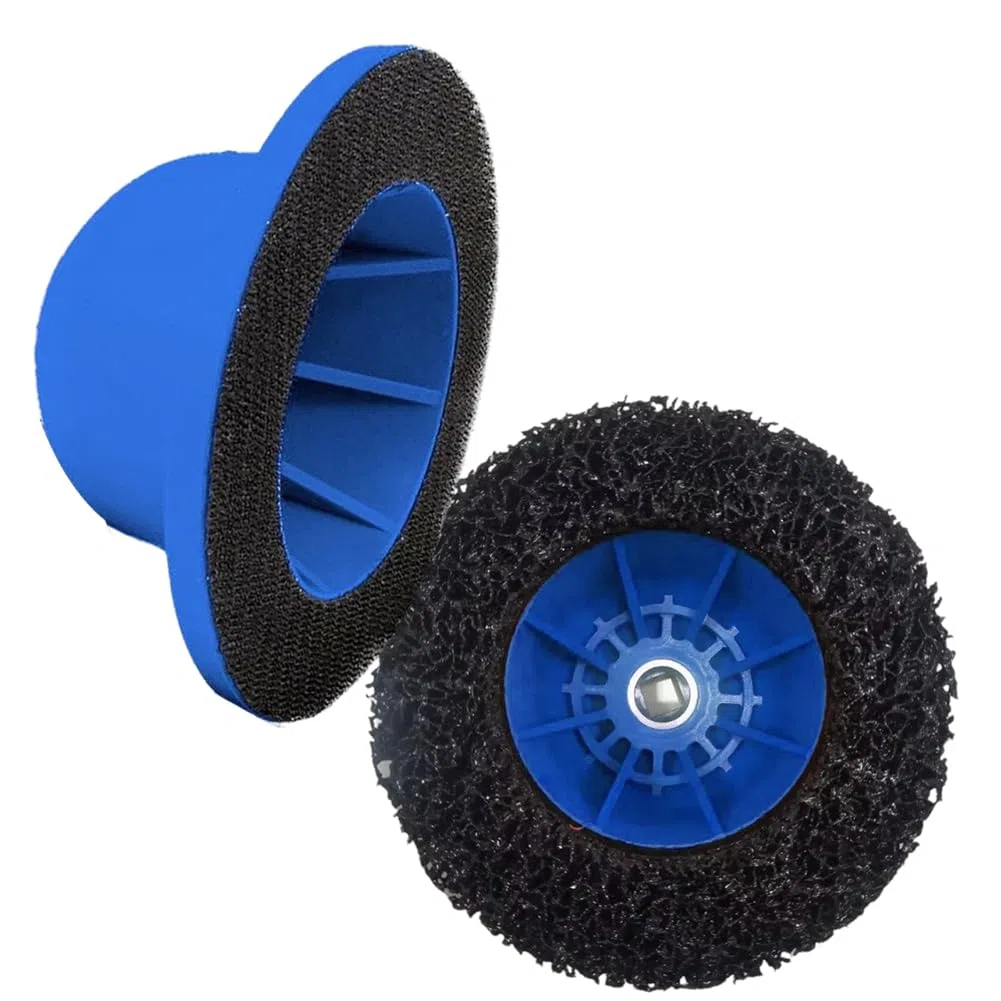 Juego de lijadora de cubo de rueda para coche y atornillador inalámbrico, 150 mm, carburo de silicio, cepillo para cubo de rueda, limpiador de cubo de rueda para cambio de llanta, limpieza de cubo de