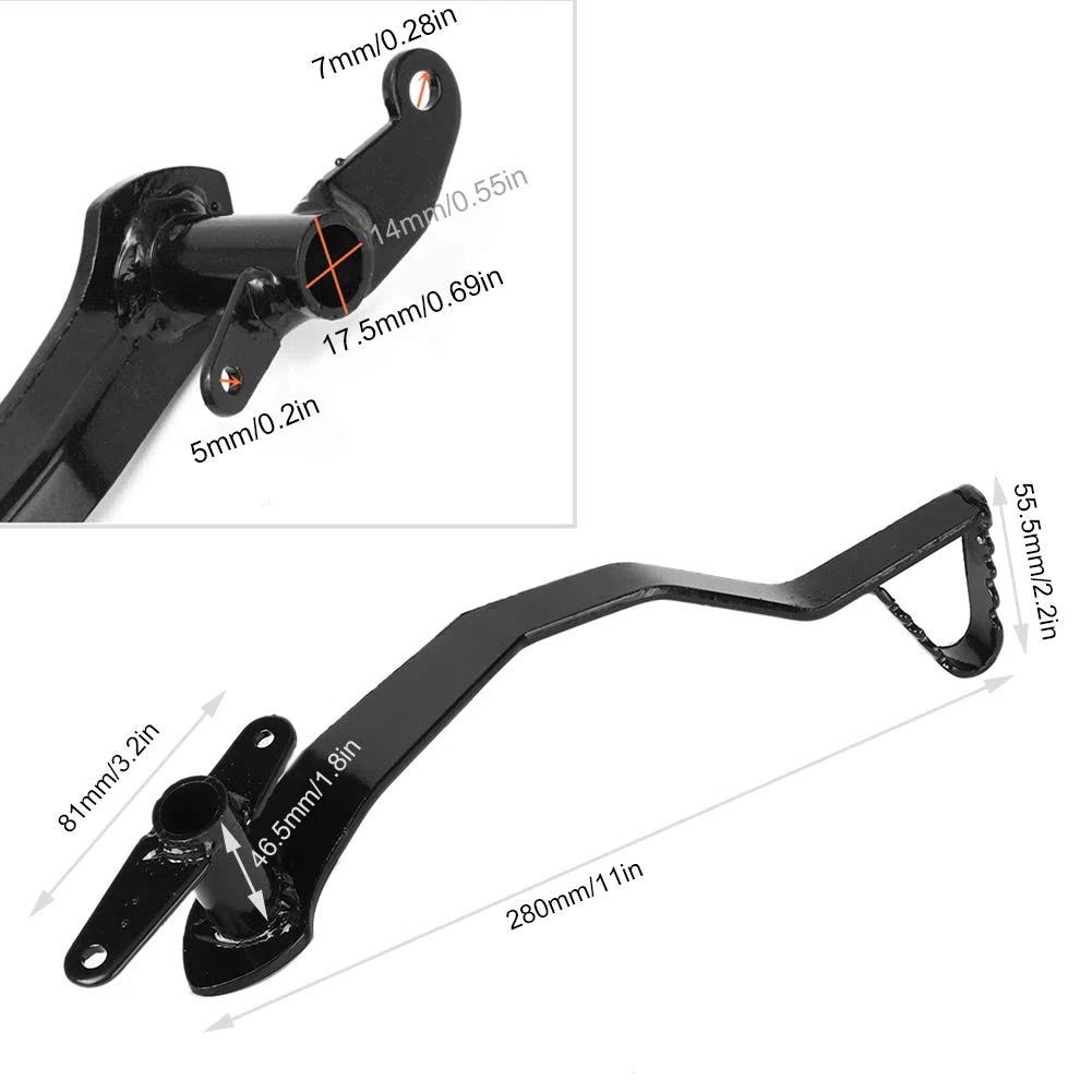 Freno hidráulico, Yosoo pedal de palanca de freno hidráulico trasero y repuesto de resorte para Pit Dirt Bike 50cc 110cc 125cc for palanca de freno de pit bike palanca de freno de pit bikeadorno de pe