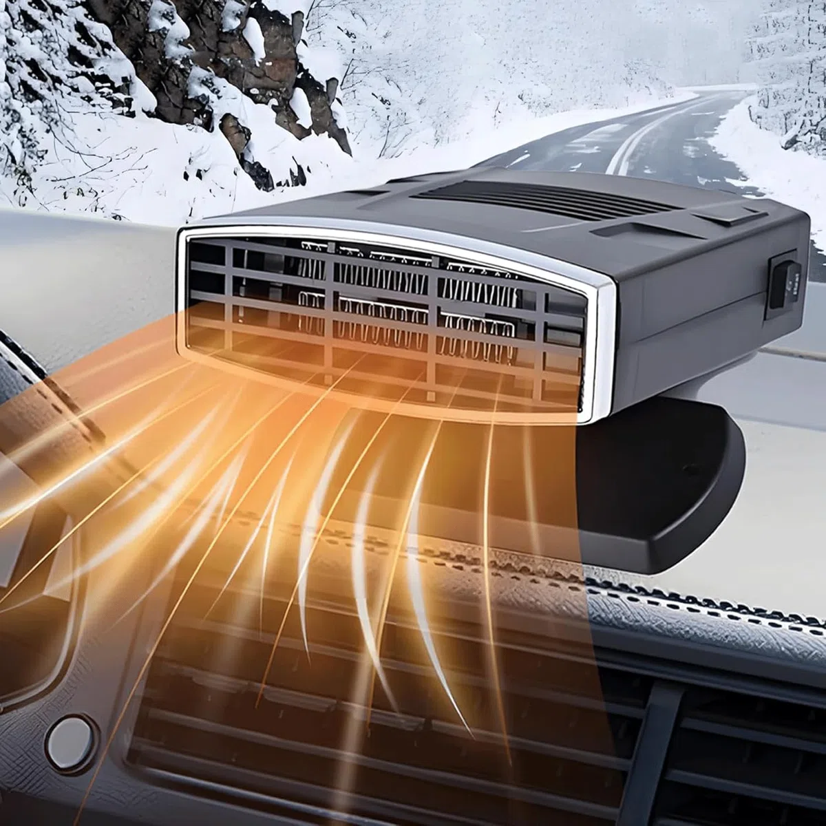12V 200W Calentador de Coche, 2 en 1 Calefacción y Refrigeración Calentador Desempañador de parabrisas, Calentador de Coche Portátil para Desempañar y Descongelar para Coches SUVs