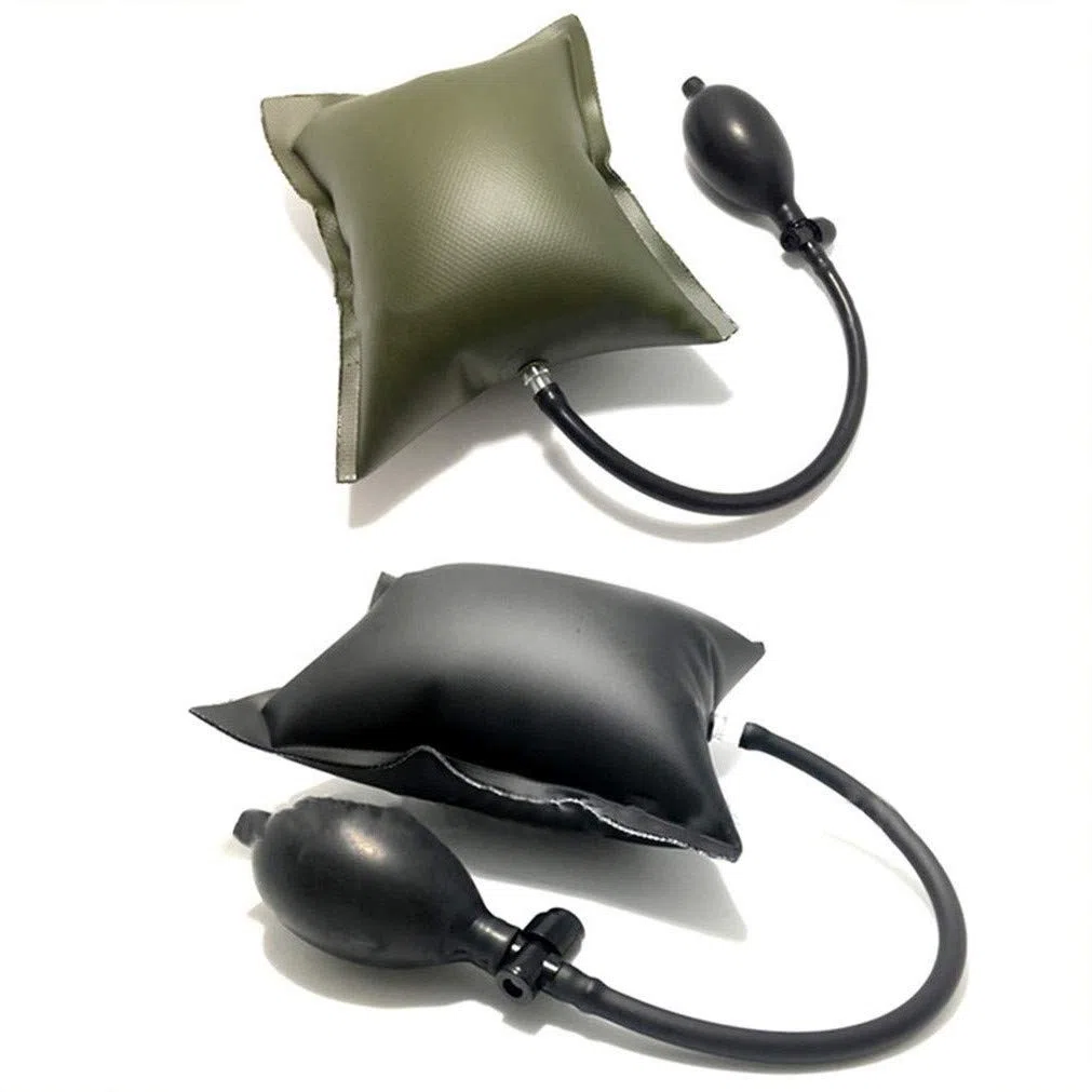 Rmeet Bomba de Aire,2 Pack Inflables Herramienta de Alineación TPU Cuña del Aire de Bomba Amortiguadas del Aire de Shim para Puertas Ventanas Coches Verde Negro 15 * 16CM