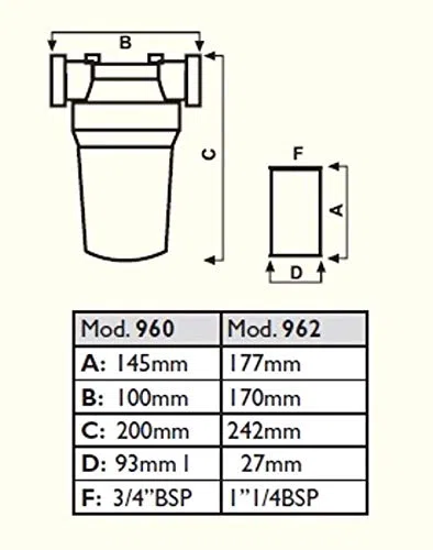 Cartucho de repuesto para filtro de cartucho para cisterna 60 l/min para gasóleo-biodiésel de MAESTRI para filtro Mod. 960